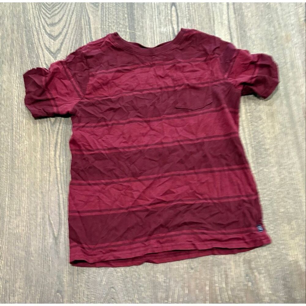 Gap Kids Boys Cotton T-Shirt Short Sleeve Chest Pockets Stripe Red Size L 10/12